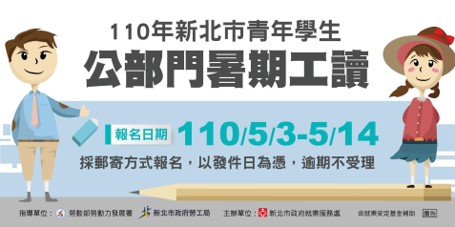 110年新北市青年學生公部門暑期工讀